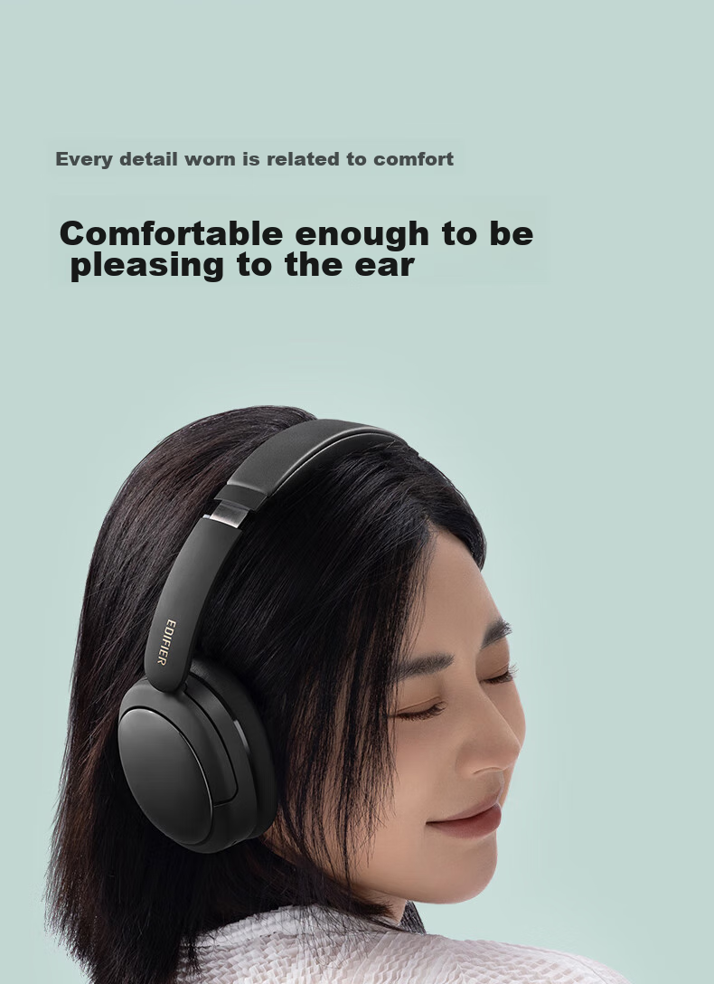 EDIFIER W800BT Free Over-Ear Bluetooth Headphones, 40H Ultra-Long Battery Life, Compatible with Phones And Computers, Suitable for Apple, Huawei, Xiaomi, Light Green, Graduation Gift 5
