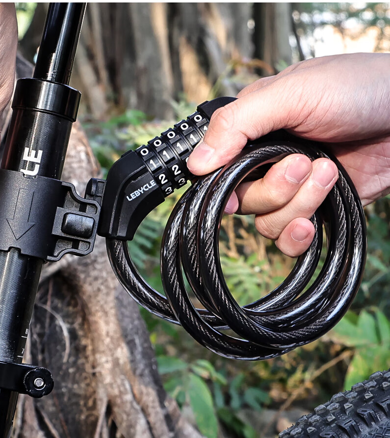 LEBYCLE Bicycle Combination Lock, Anti-Theft Lock, Chain Lock, Portable Steel Wire Lock, Cycling Equipment, Bicycle Lock, 5-Digit Steel Cable Lock 12