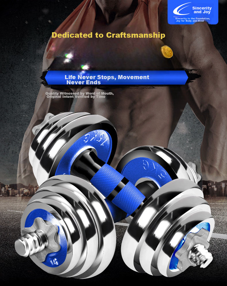 Chengyue Electroplated Dumbbell And Barbell Set, 15kg, Adjustable And Detachable Fitness Equipment for Men And Women, CY-066 2