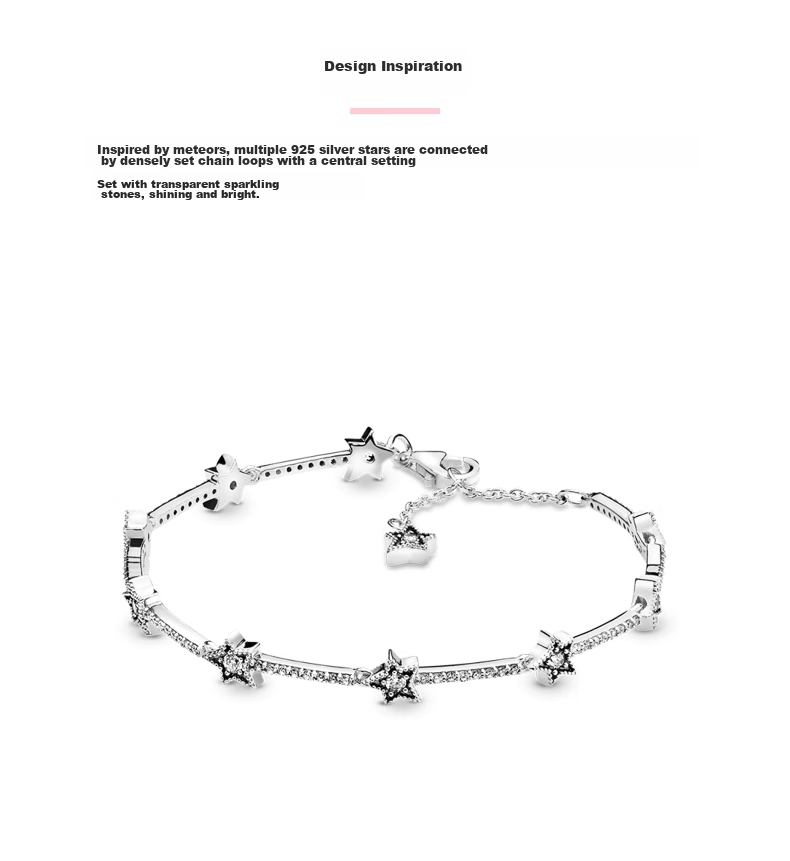 Pandora Starry Sky Bracelet, 925 Silver Meteor, Simple And Versatile, Niche Birthday Gift for Girlfriend 2