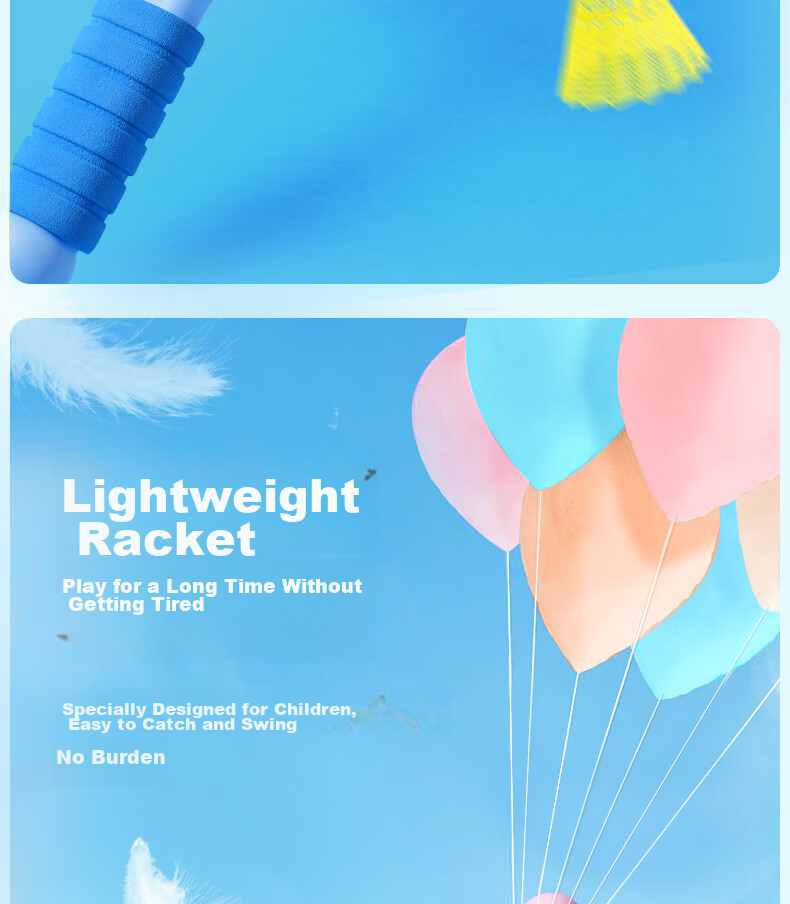 Deli Children's Badminton Racket, Large Head, Lightweight And Durable, Kids' Toy, Gift, Pink 7