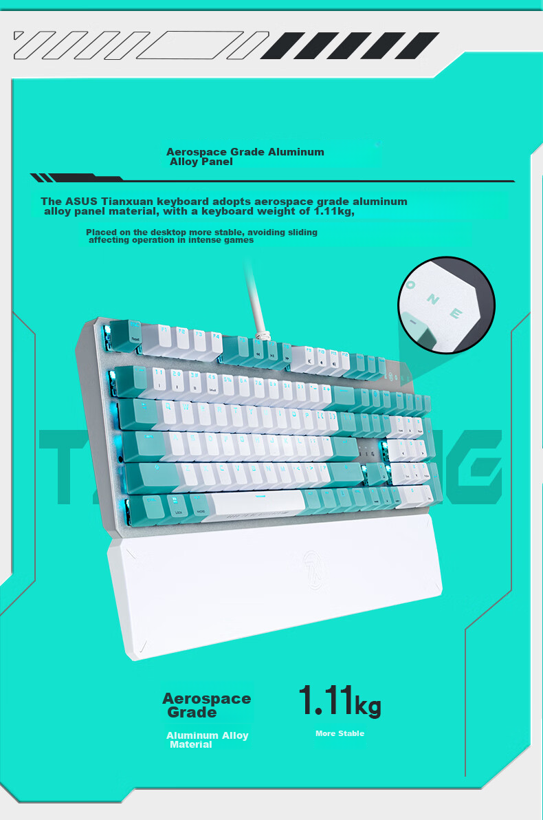 ASUS TUF Gaming TX75 Magnetic Axis Keyboard TTC Magnetic Switches Tri-Mode Gaming Keyboard Gasket Mount Structure 75% Layout 8K Report Rate Valorant 4
