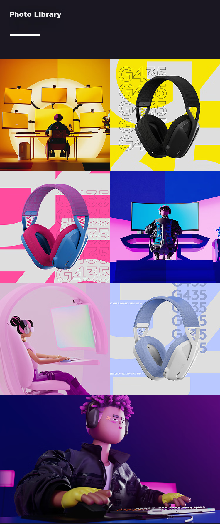 G G733 Wireless Over-Ear Gaming Headset, 7.1 Surround Sound Noise-Canceling Computer Gaming Headset with Microphone, RGB Lighting Effects, for LOL, PUBG FPS Sound Positioning, White 12