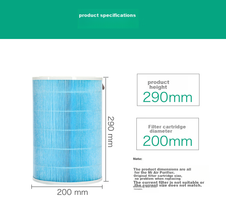 Lvchen Compatible Air Purifier Filter for Xiaomi Mijia (MI) Air Purifiers, First And Second Generation, Third Generation, 2S/pro Purifier Filter Mesh, Removes Formaldehyde, Particles PM2.5, Odors And Smoke, M2 2