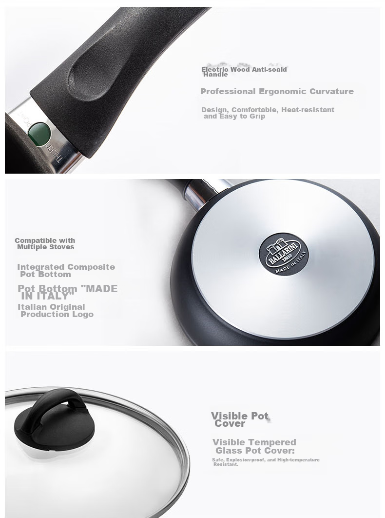 BALLARINI Non-Stick Wok, Imported Frying And Stir-Frying Pan, Lightweight, for Gas Stove, 30cm, Naples Series 15