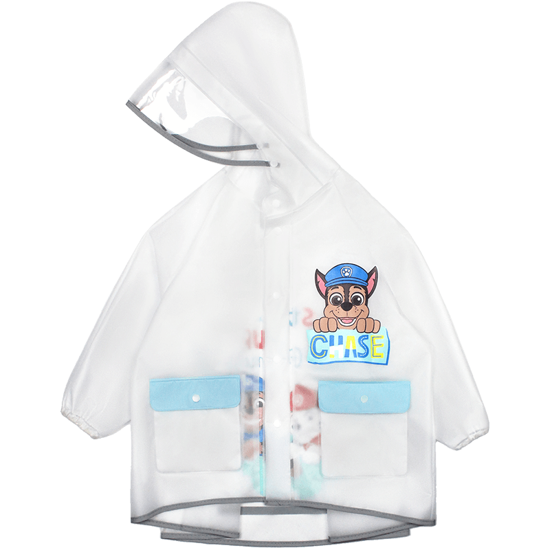 PAW PATROL Children's Raincoat with Backpack Space for Boys And Girls, Baby Transparent Raincoat for Kindergarten, School Use, Elementary School Students Rain Poncho L