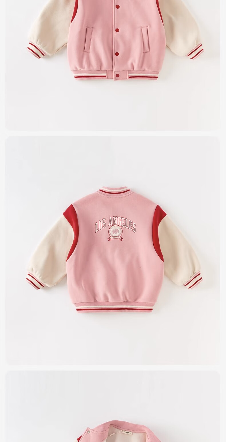 DAVE & BELLA Girls' Fleece-Lined Baseball Jacket Kids Boys Autumn Toddler Baby Jacket 11