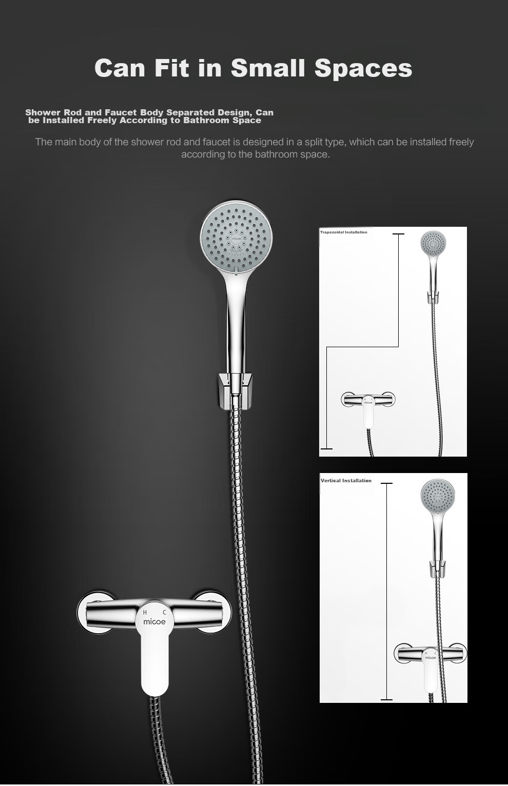 MICOE Bathroom Shower Head Set, High-Pressure Shower Head And Bathtub Shower Set M-A3023 3