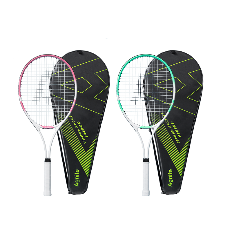 Deli & Angenite Training Tennis Racket, Unisex, Durable Aluminum Alloy High-Elasticity Tennis Sports Racket, Pink