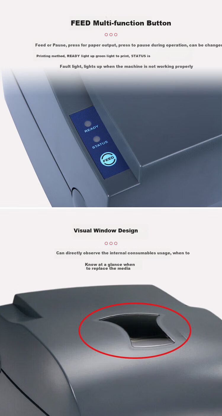 GODEX G530, 108mm Express Delivery Label Printer, Fixed Asset Clothing Label Printer, Self-Adhesive QR Code Thermal Transfer Ribbon Printer 7