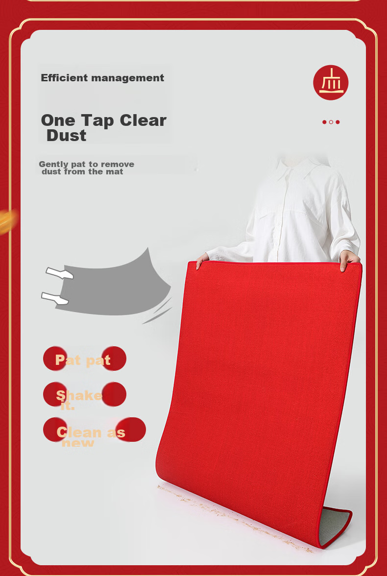 Dajiang Entrance Mat, Doorway Foot Mat, Safe Entry And Exit Mat, Red Festive Doormat, 50x80cm 8