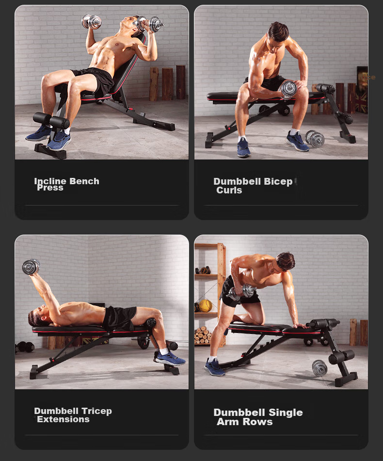 RIDO Sit-Up Assist Device, Home Fitness Equipment, Multifunctional Dumbbell Bench, Exercise Chair, Abdominal Board, Workout Machine TD30 16