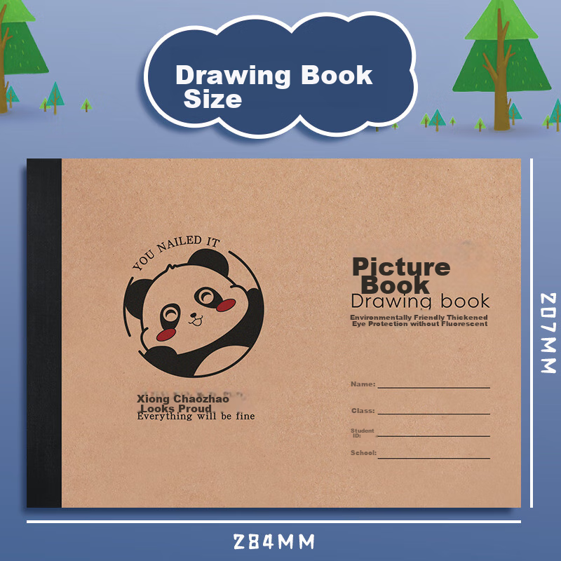 Faramon Children's Drawing Book, Kindergarten And Elementary School Student's Sketchbook, Thickened Blank Paper Art Book, Doodle Pad, Sketch Pad, My Friends/4-Pack Set 2