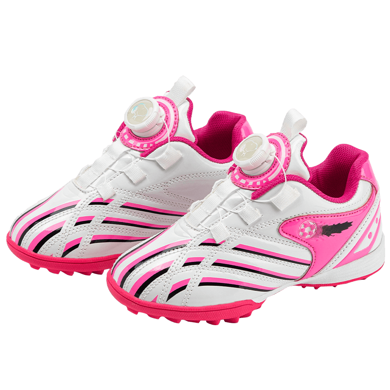 SNOOPY Children's Sports Shoes, Boys And Girls Wear-Resistant Soccer Cleats, Fashionable Molded Studs Training Shoes, 7899 White And Red, Size 37