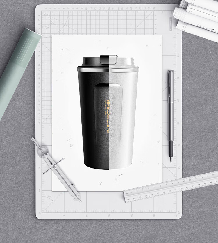 SIMELO 316 Stainless Steel Insulated Travel Mug for Men and Women 510ML Blue Mountain White 7