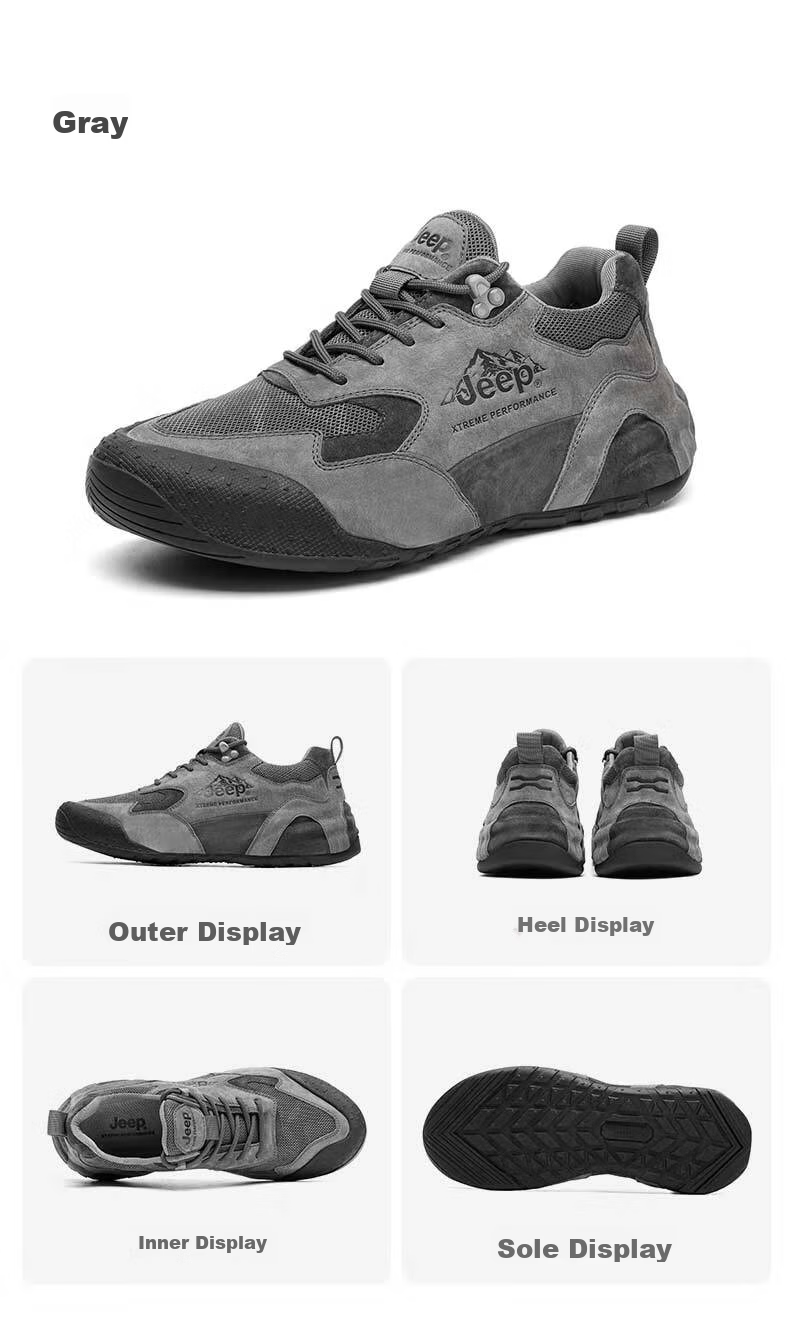 JEEP Hiking Shoes for Men, Outdoor Sports Running Shoes, Breathable Low-Top Casual Men's Shoes, Non-Slip Wear-Resistant Shock-Absorbing Mountaineering Shoes 2090 10
