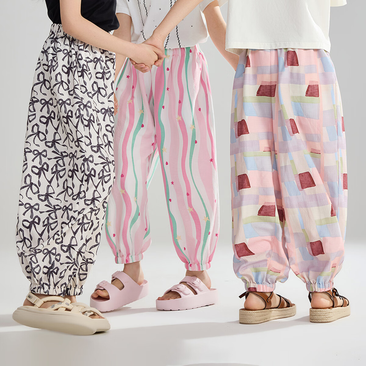 ASK JUNIOR Children's Pants, Summer Mid-To Kids' Lantern Pants, Mosquito-Proof Trousers, Girls' All-Over Watercolor Casual Pants, Long Pants, Joggers 7