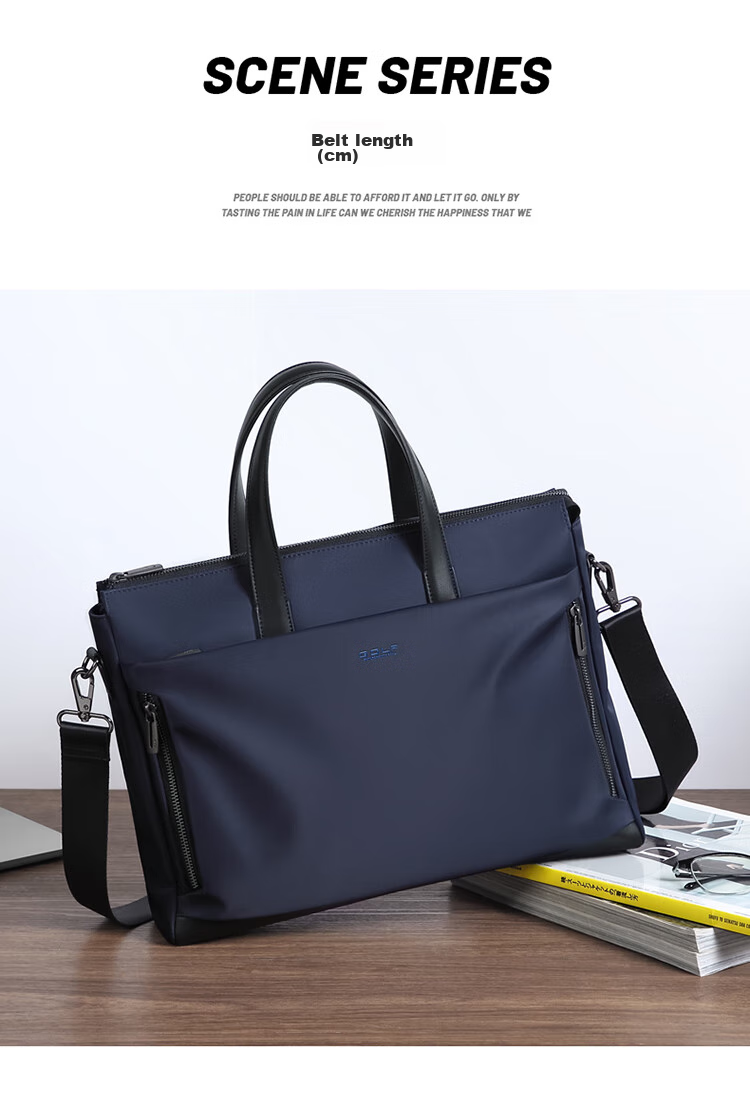 GOLF Business Briefcase, Large Capacity Handbag for Men, Can Hold 15-Inch Laptop, Horizontal Style with Multiple Compartments, Casual Shoulder Crossbody Bag for Men, 5I768305J, Navy Blue 21
