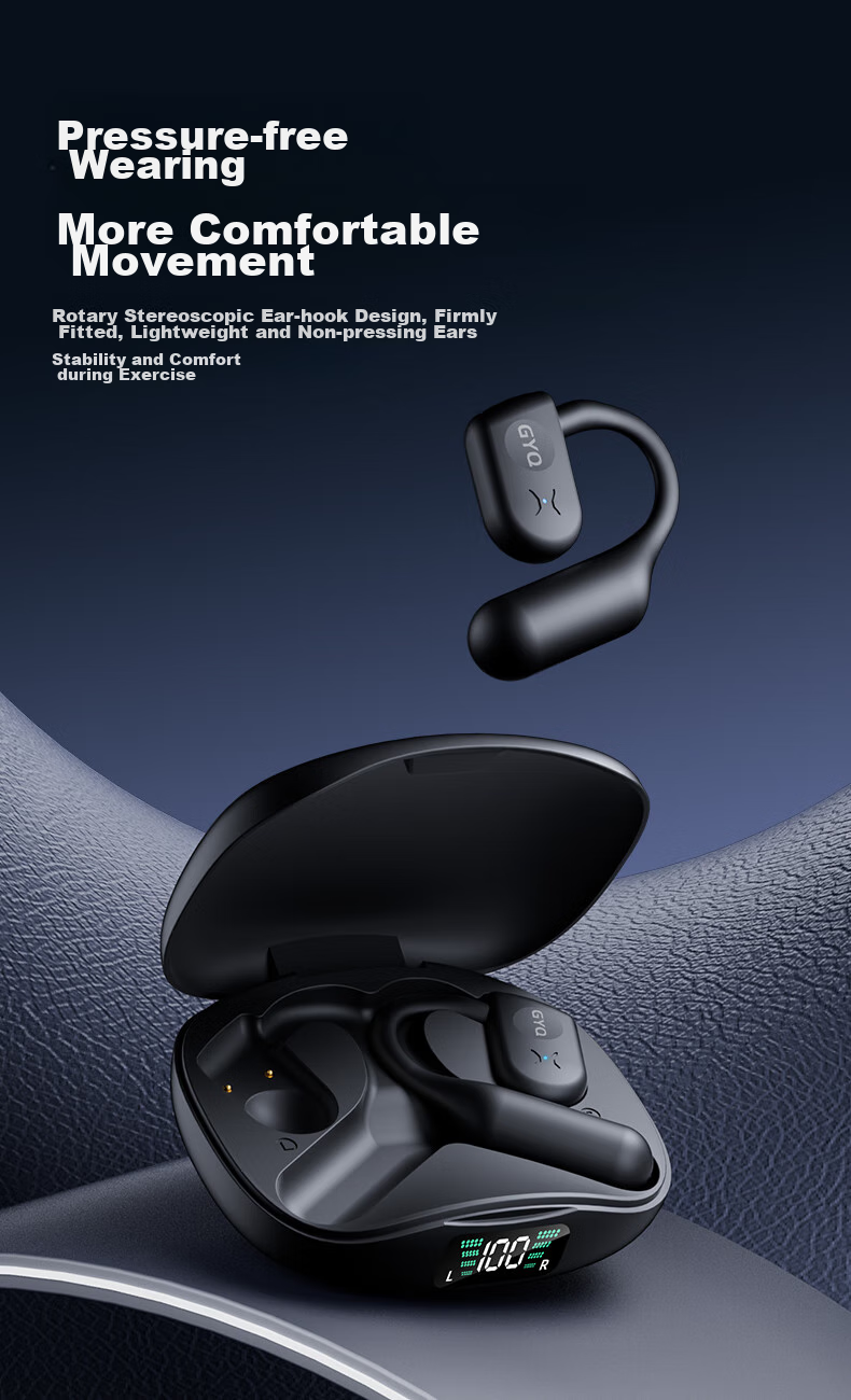 Guiyin [2026 New Model] Bluetooth Earphones, Over-Ear Wireless Non-Bone Conduction Clip-On Sports Running Music Noise-Cancelling + Ultra-Long Battery Life, Comfortable for Ears, No Pain, Invoice Available 5