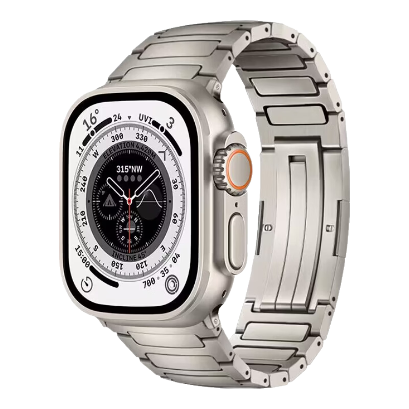 Weiqiantu Titanium Metal Watch Band Compatible with Apple Watch Ultra 4/3, IWatch S12/S11/S10/9/8/7/SE3/Ultra4/3/2, Men's Strap