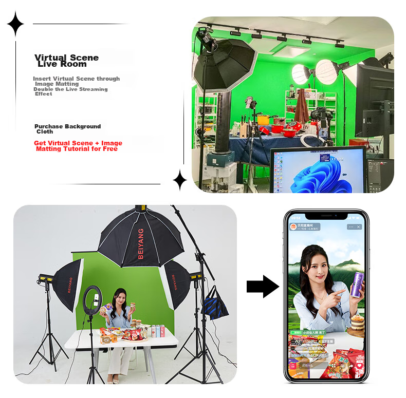 Beiyang Live Streaming Photography Fill Light, Live Streaming Light, Spherical Deep-Throw Light, Plant Light, Professional Studio Soft Light, High-Brightness COB Soft Light Ball, Portrait Beauty Environment Light 1