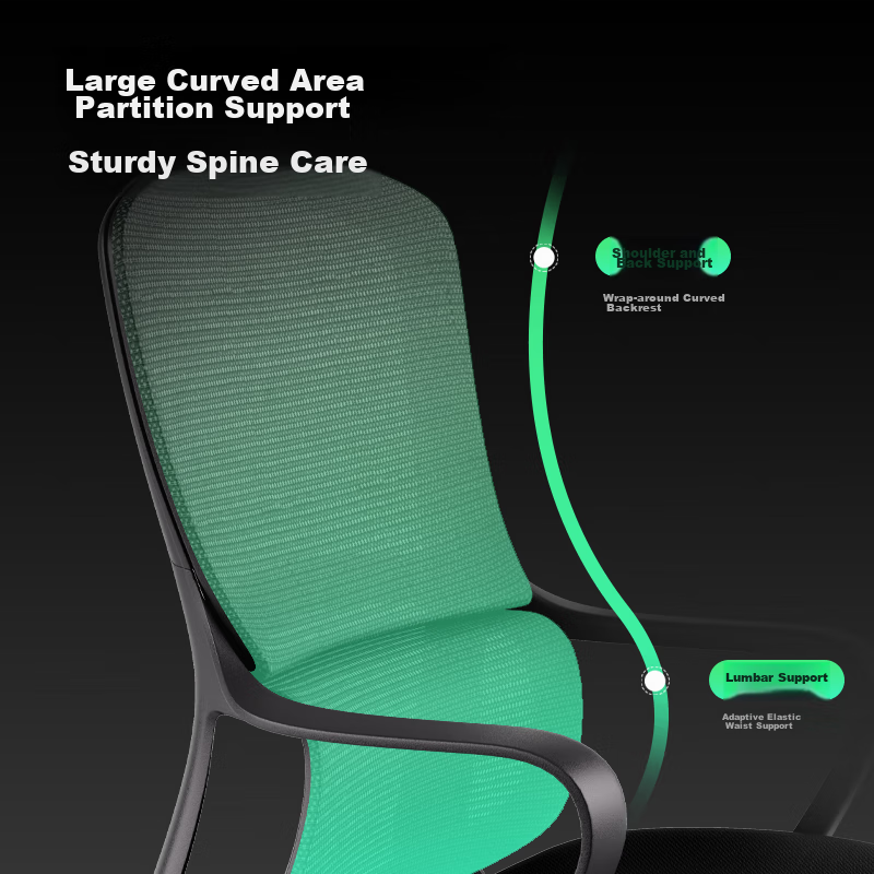 Deli KF229 Ergonomic Chair, Dual Back Structure Office Chair Computer Chair, Comfortable Long-Sitting Gaming Chair, Black