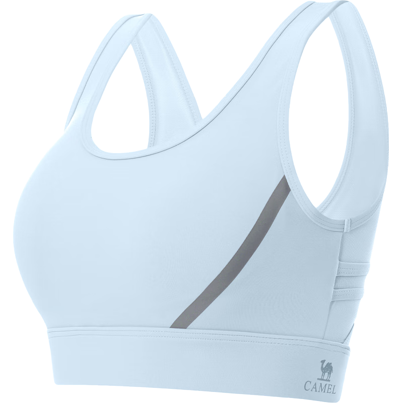 CAMEL High-Intensity Support One-Piece Cup Sports Bra Fitness Bra Y0S1VLZ601A Ice Blue XL