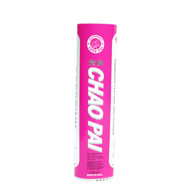 CHAO PAI Badminton Shuttlecocks, Durable Competition Goose Feather Shuttlecocks with Dual Soft Cork Heads, Pack of 6, Speed 76