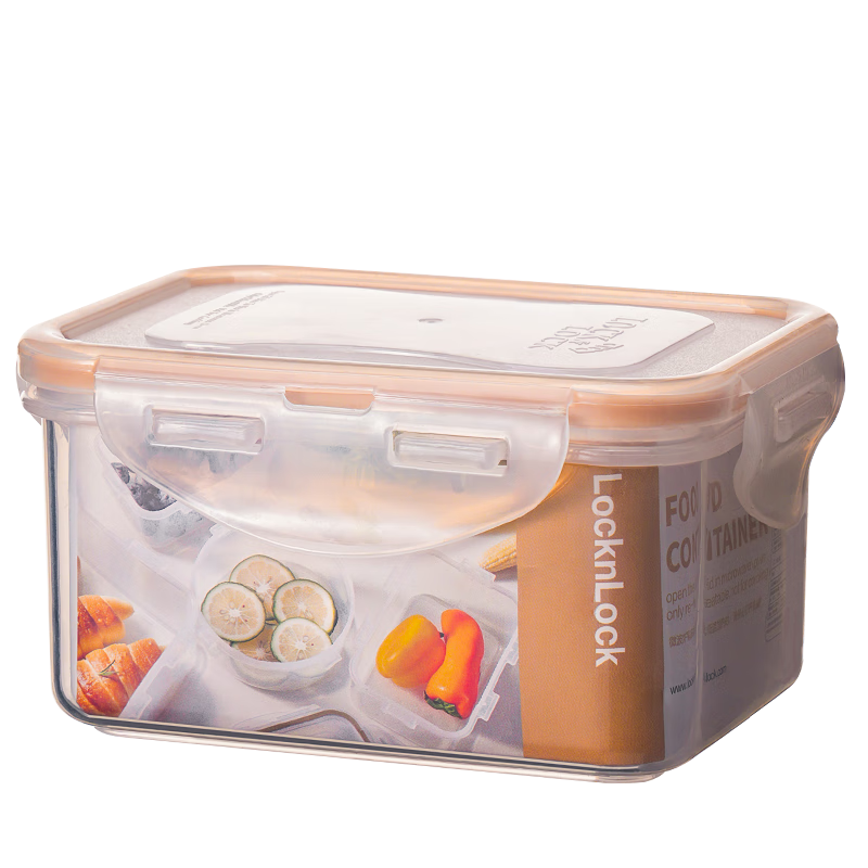 LOCK&LOCK Plastic Food Storage Container, Microwave-Safe, Heat-Resistant, Low-Fat Lunch Box, Sealed Container, Small Capacity for Fruits And Salads, Bento Box