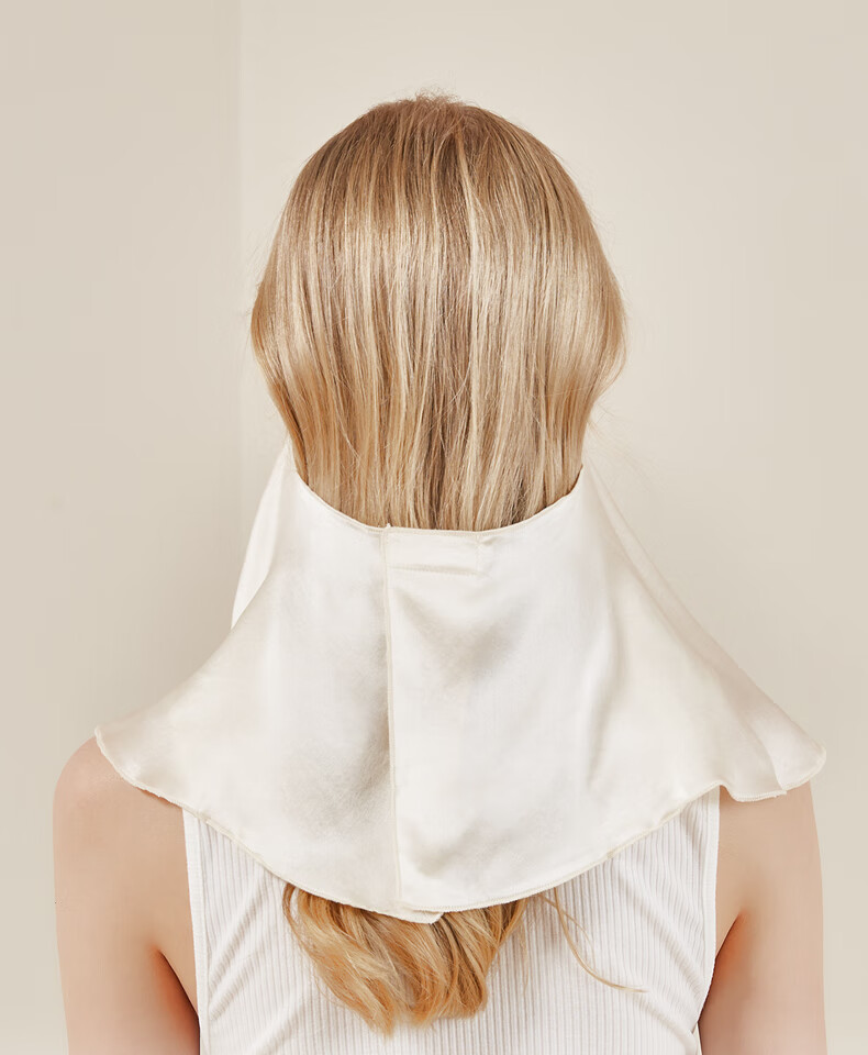 ELLE [Grade A 100% Mulberry Silk] Neck-Protecting Sun Protection Face Mask, UV-Resistant Face Cover, Gift 12