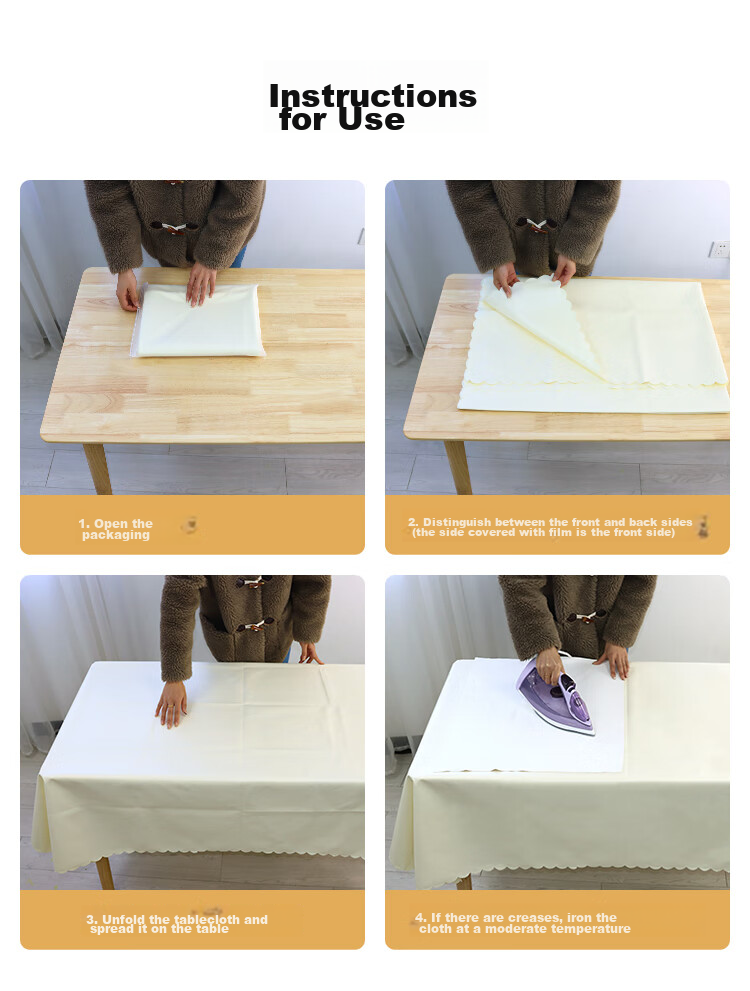 JD Original Large White Tablecloth, Waterproof And Oil-Resistant, Washable Fabric Table Cover, Thickened Table Mat for Dining Table And Coffee Table, 137x180cm 28