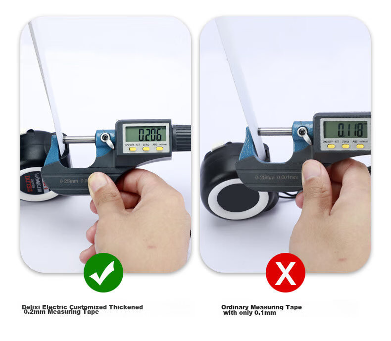 DELIXI ELECTRIC Steel Tape Measure, Household Wear-Resistant, Drop-Resistant, High-Precision Self-Locking Measuring Tool, Thickened Carpenter's Ruler, 5-25 29