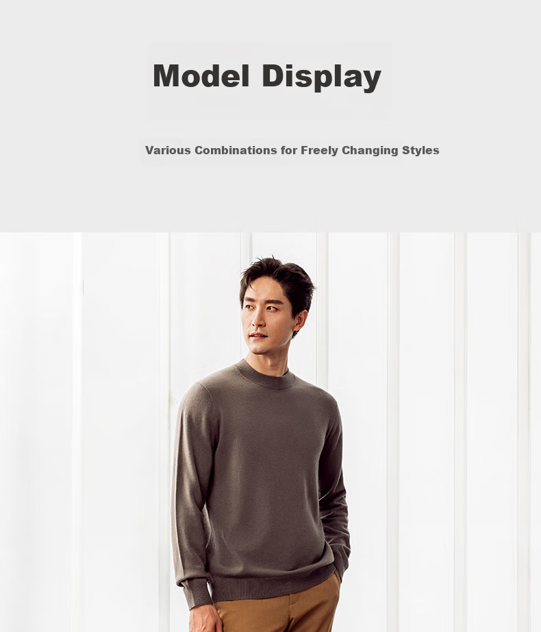 Goldlion [Machine Washable Wool King] Autumn Winter Men's Sweater Elastic Soft Business Casual Zodiac Year Knit Base Shirt 13