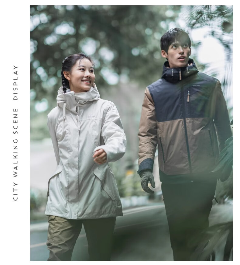 DECATHLON Autumn And Winter Outdoor Fleece-Lined Thick Cotton Jacket, Windproof And Waterproof Coat for Women, Milk Tea Brown, XS-4530729 14