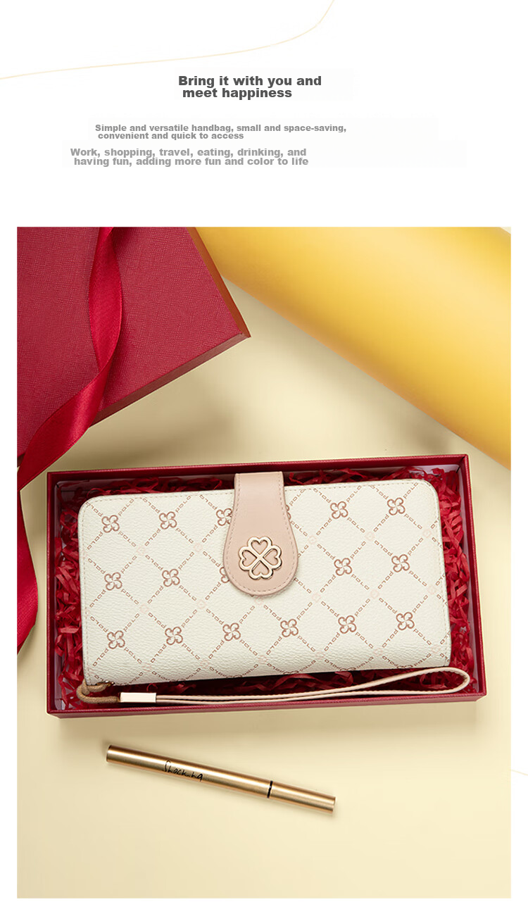 POLO Clutch Handbag for Women, Multi-Card Slots Long Wallet Card Holder Large Capacity Purse Women's Bag Birthday Gift for Girlfriend 2