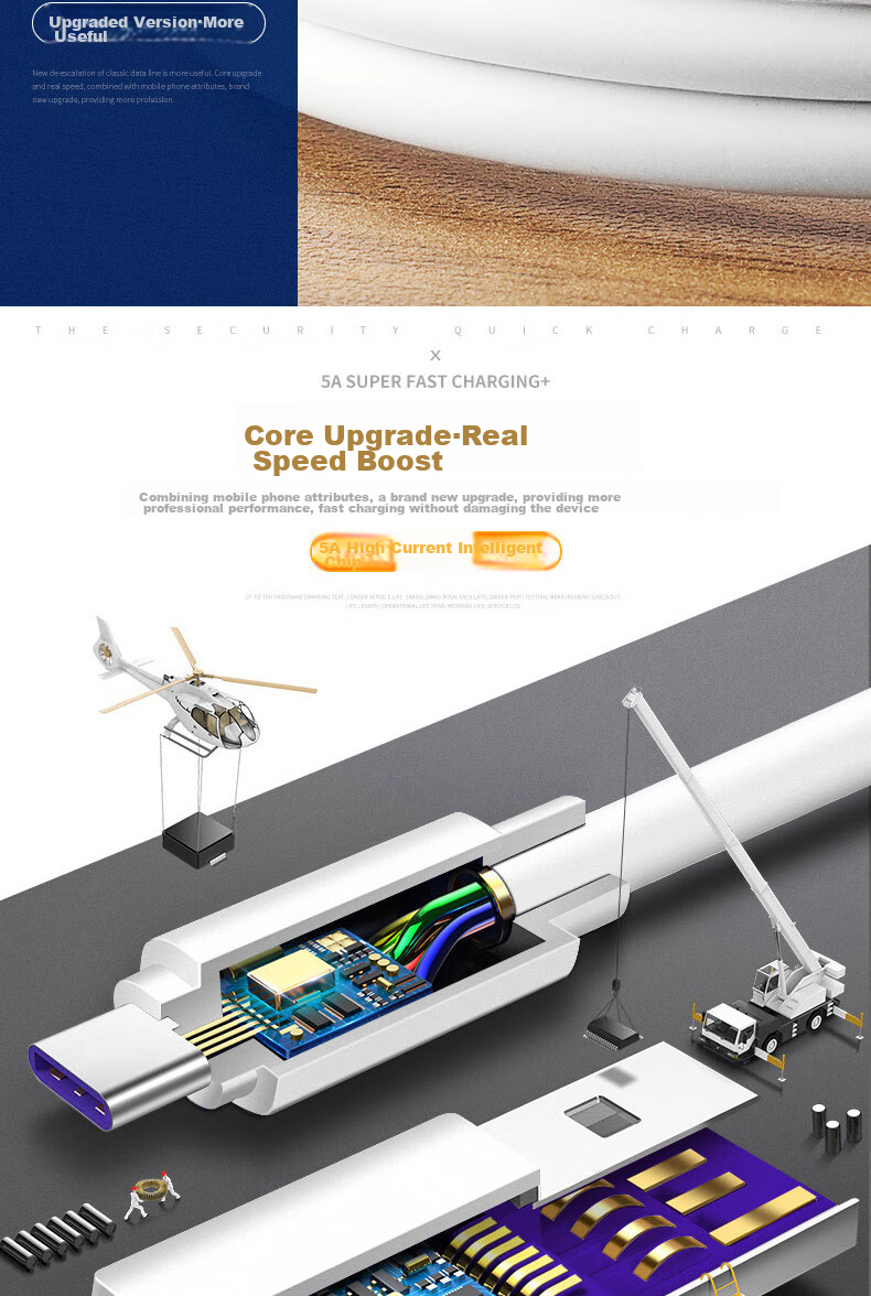 Trendsetter Compatible with Huawei Data Cable, Charging Cable, 5A Super Fast Charging for Mate70/60/50/P70/60/50/40, Honor Play8t/Play7t/X50/X40/X30/Pro 5