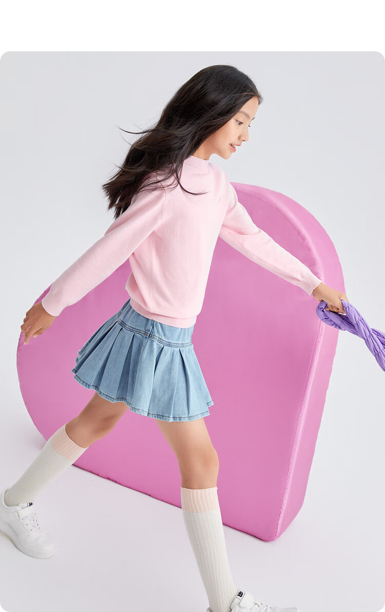 BALABALA Balaone Kids Sweater Girls 2025 Spring Autumn Pullover Knitwear 208325103003 15