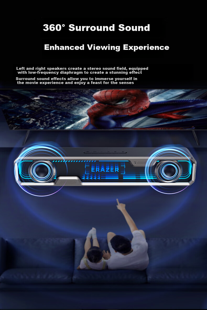 Lenovo Invests in Brand Yinengzhe Speakers, Desktop Bluetooth Speaker with Abyss Lighting, Home Theater-Grade Gaming Headset for E-Sports, Online Classes, Desktop And Laptop Birthday Gift 3