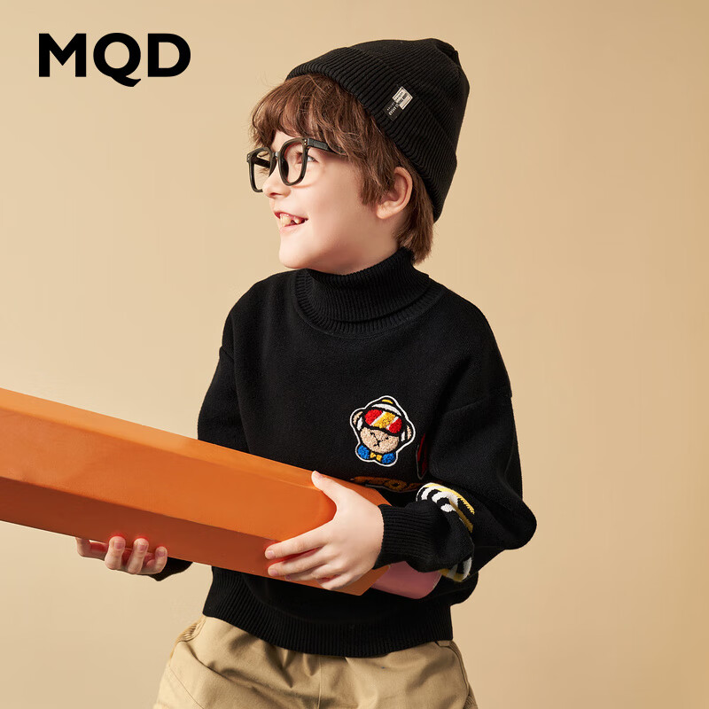 MQD Winter New Boys' Turtleneck Thickened Warm Sweater