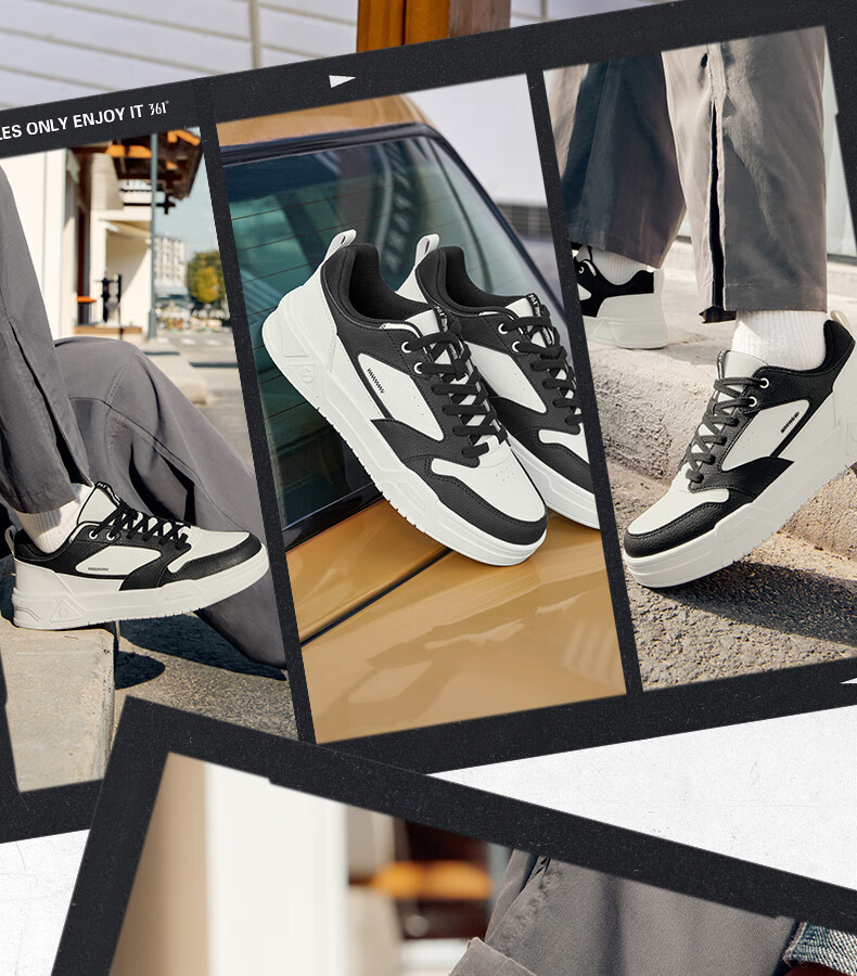 361° Men's Sports Shoes Spring Summer New Retro Leather Basic White Casual Sneakers 672616618-2 13