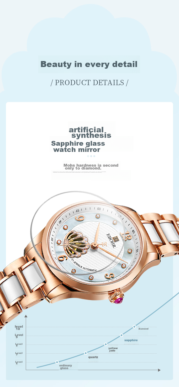 EBOHR Women's Watch, Shell Skeleton Ladies Mechanical Watch, Birthday Mid-Autumn Festival Gift, 50690121 for Girlfriend 12