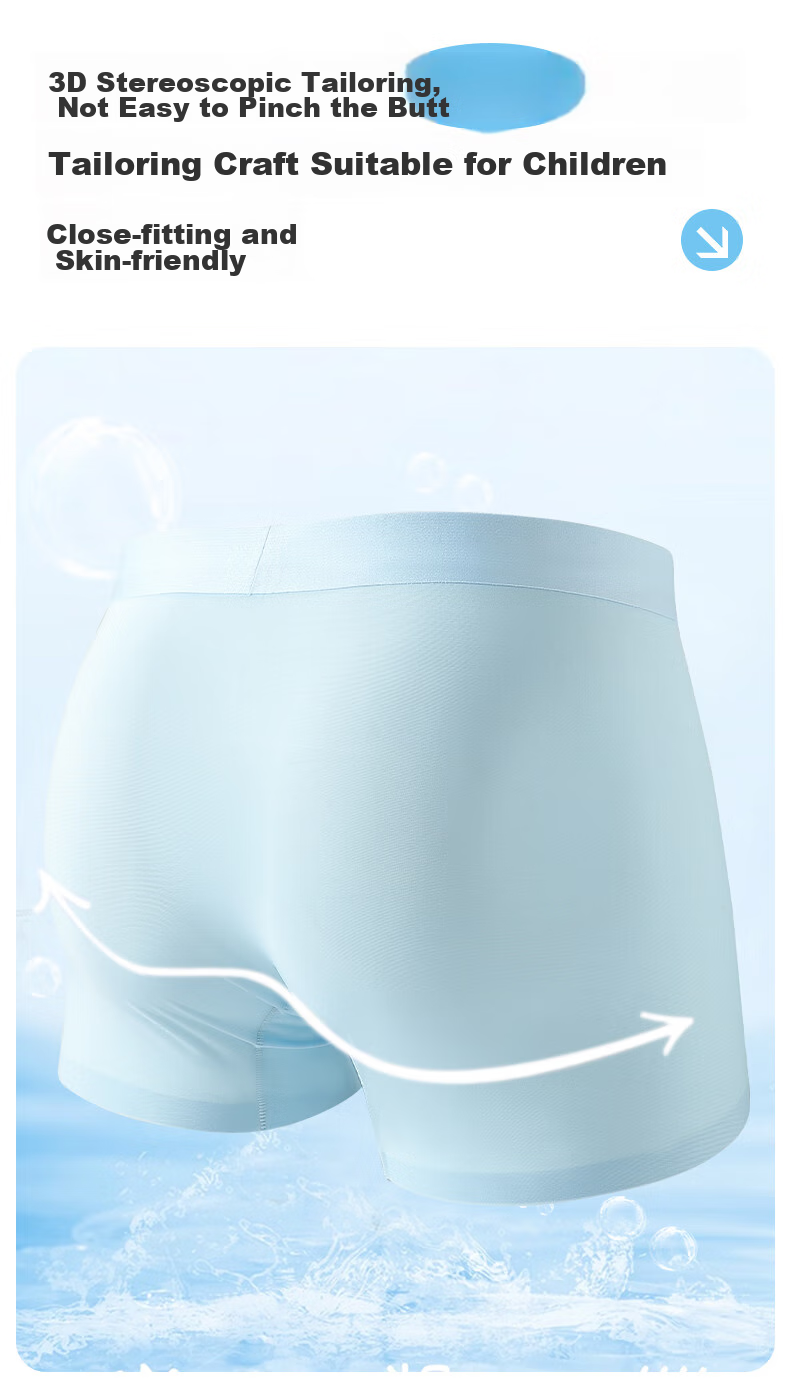LangSha Children's Underwear, Boys' Boxer Briefs, Summer Ice Silk Thin Style, Youth Four-Corner Mesh Antibacterial Seamless Underpants, Size 165 12