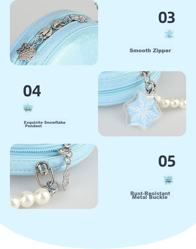 Disney Children's Handbag, Girls' Crossbody Shoulder Bag, Cute And Fashionable Frozen Elsa Princess Style, Sandbag Tote Bag, Blue, Children's Day And Birthday Gift 11