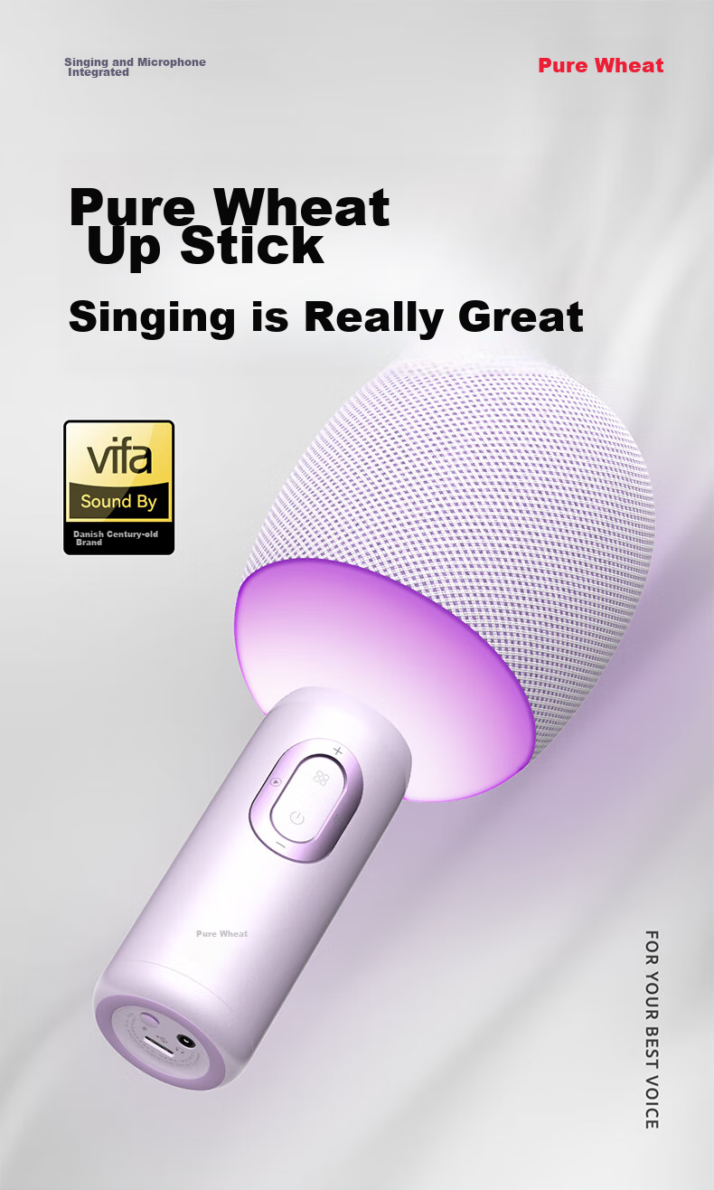Chunmai Wireless Microphone, Bluetooth Speaker All-In Mobile Karaoke Device, Live Streaming And Recording Microphone for Singers, Smart Noise Reduction, Long Battery Life, Party Entertainment, New Fresh Pink 1