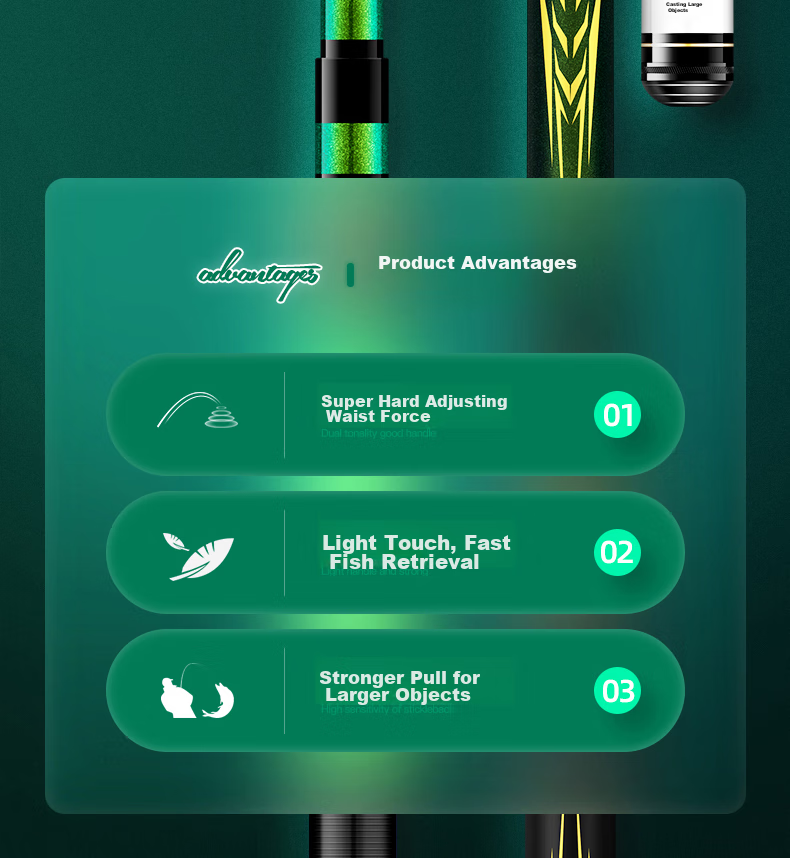 GW Fishing Rod Xuance Ji Big Fish Version, 5.7 Meters, Grass Green Big Fish Platform Fishing Rod, Powerful Pulling Big Fish Rod, Fish Finding Rod, Giant Fish 2