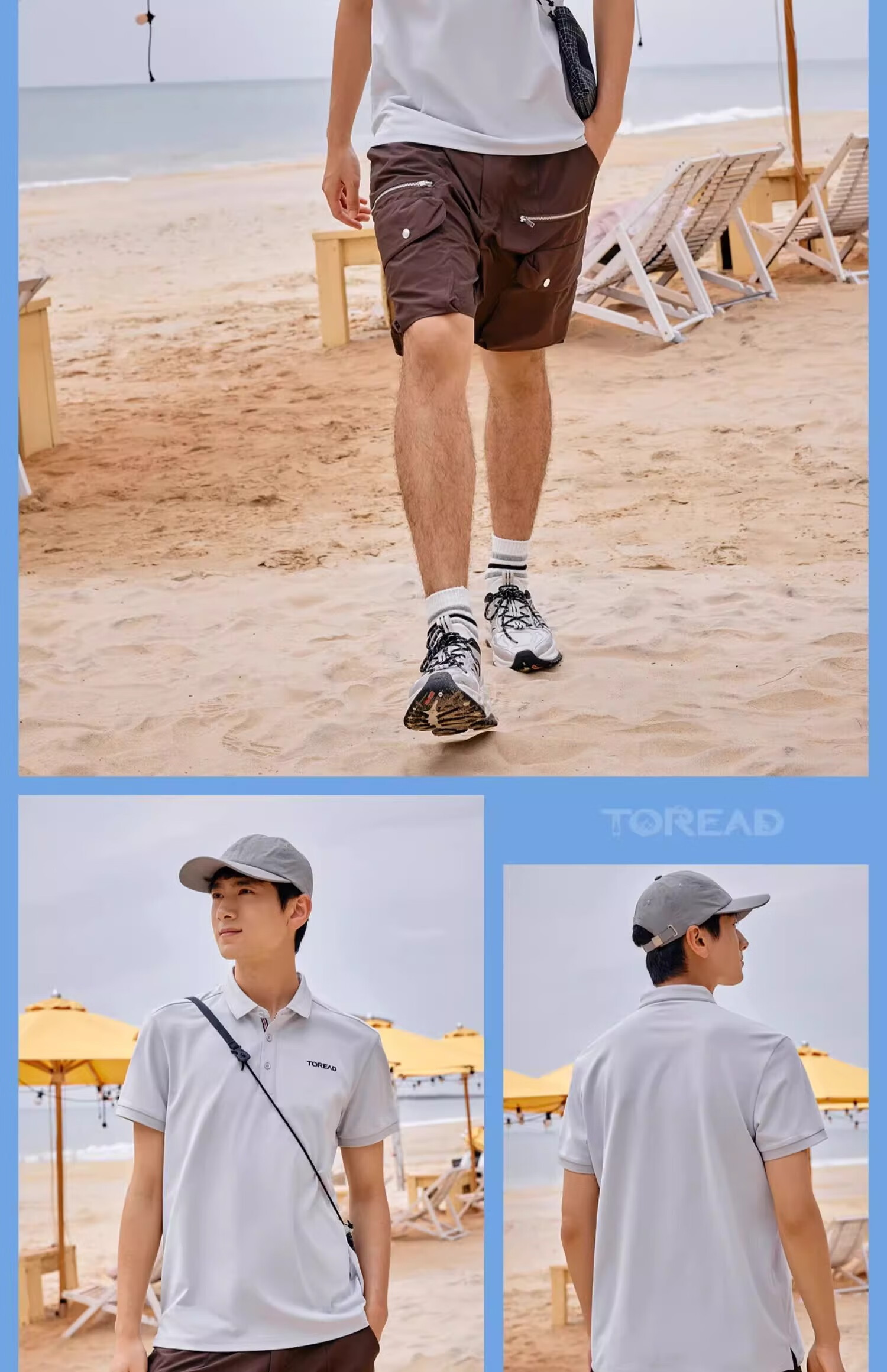 TOREAD Outdoor Sports Quick-Dry Breathable Half-Sleeve Polo T-Shirt Mountain Shadow Gray Men 3XL 22
