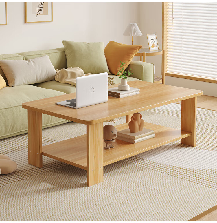 Gupujia Coffee Table, Simple Modern Sofa Side Table with Storage, Double-Layer Small Tea Table for Small Apartments And Balcony 1