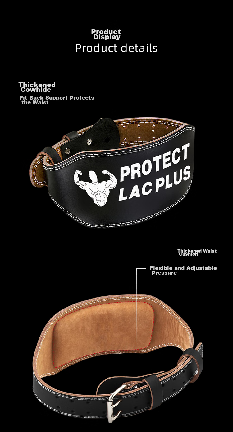 LAC Waist Support Belt, Squat Belt, Leather Weightlifting Belt for Men And Women, Fitness And Strength Training Waist Protector, Size M 3