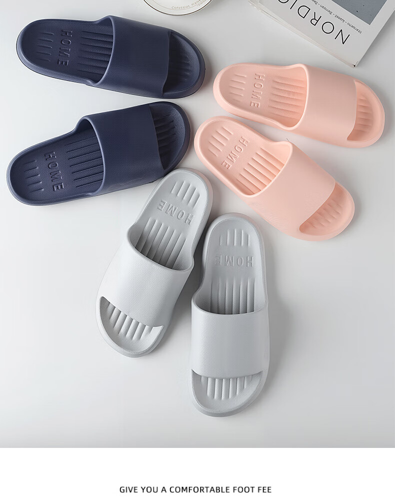 FOOTOPPO EVA Women's Bathroom Non-Slip Shower Slippers Men's Indoor Home Thick-Soled Summer Sandals 12