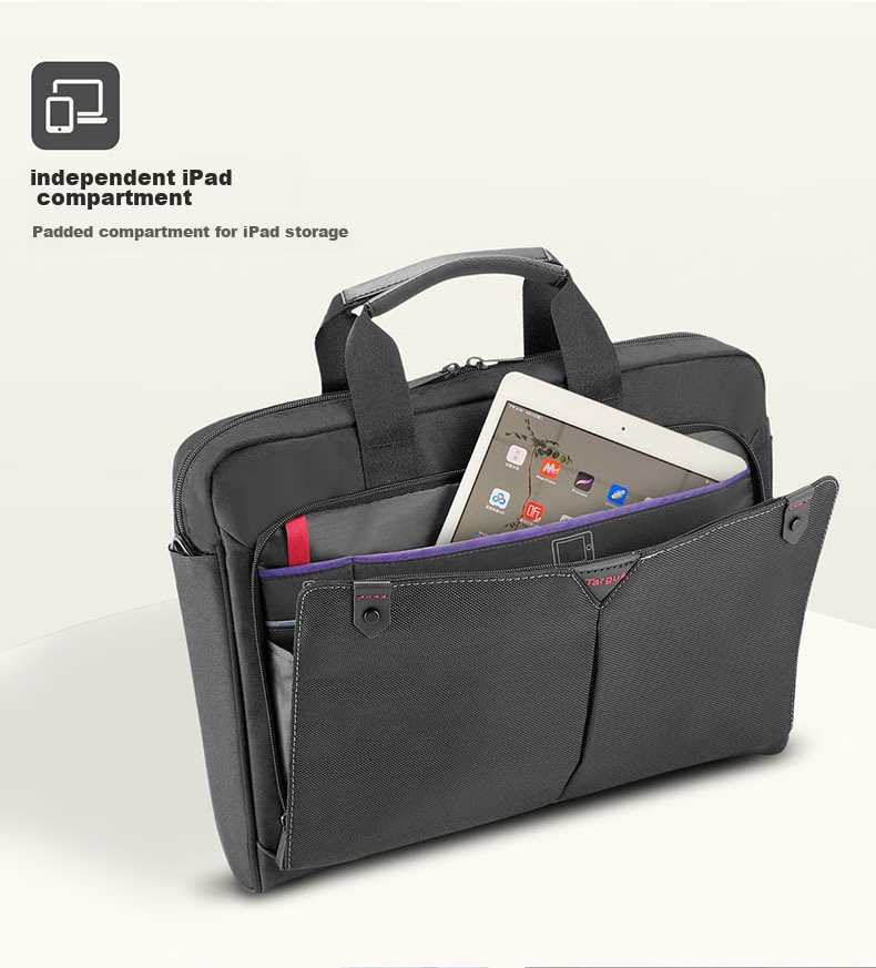 TARGUS Commuter Shoulder Laptop Bag, 15.6-Inch Business Lightweight Briefcase, Handbag, Single Crossbody Bag, Black, 515 9
